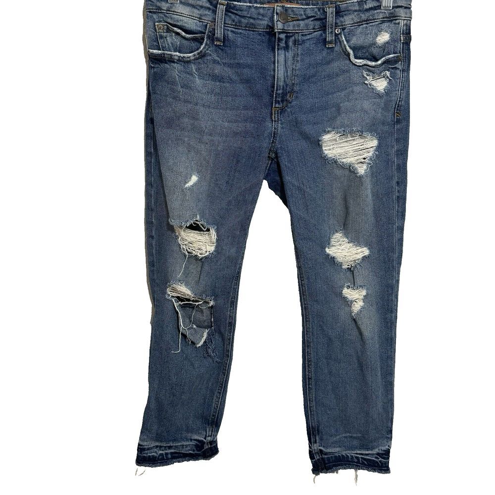Joe's The Billie Crop Skinny Jeans Distressed Slim Crop Boyfriend Casual Blue 28